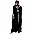 Front open kaftan with embroidery work- Black Front open kaftan with embroidery work- Black